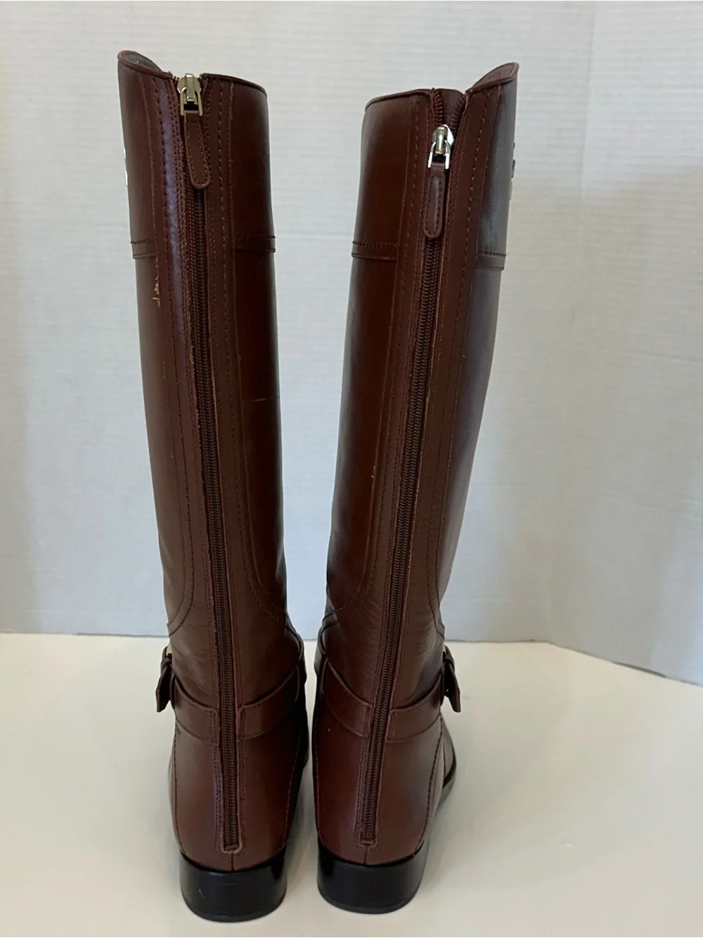 Tory Burch Brown Adeline Leather Riding Boots 8.5